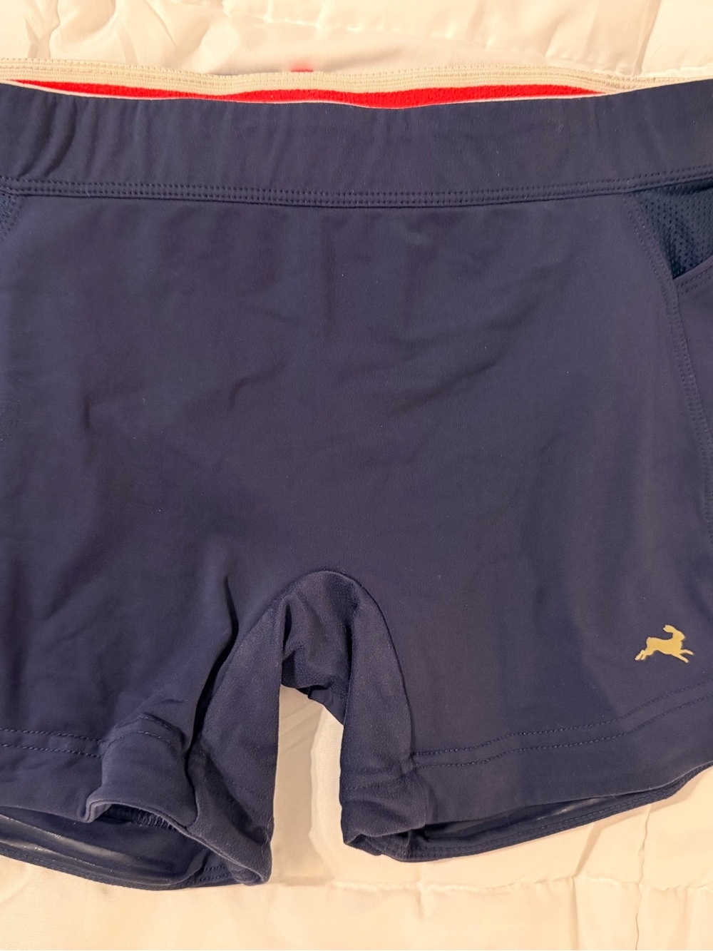 Tracksmith Navy Athletic lane 5 Women's Running Shorts with Gold Logo